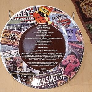 Vintage Hershey's Best Brownie plate with recipe on it.